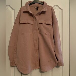 Lazypants Women's Pink Cardigan Sweater Shacket